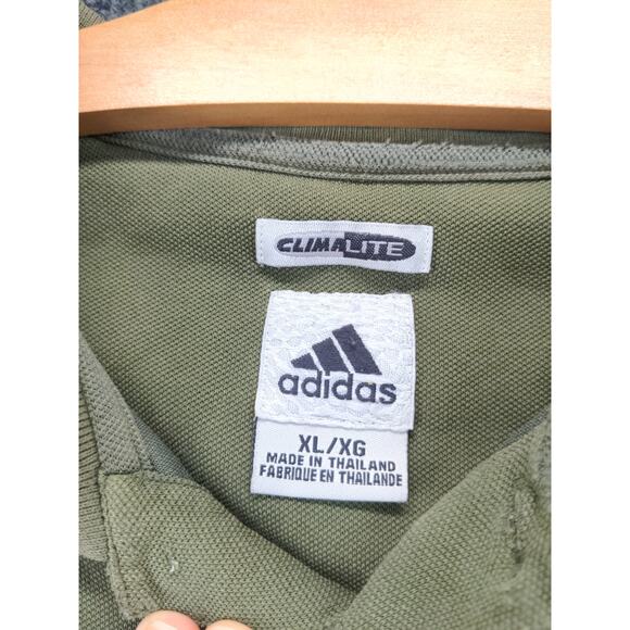 Mens Adidas Climalite Short Sleeve Polo Shirt Size XL Green Airtron Embroidered - Picture 11 of 13
